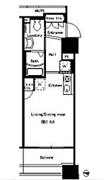 パークアクシス名駅南 5階1Kの間取り