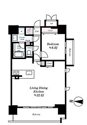 プレサンス ロジェ 泉 3階1LDKの間取り