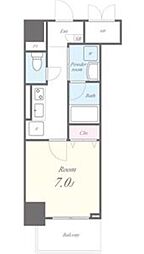 ブリリアコート金山 11階1Kの間取り