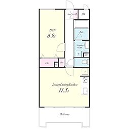 サンエスケーイワタ名城 9階1LDKの間取り