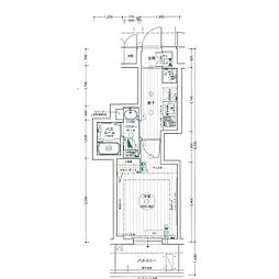 エステムコート名古屋泉プラチナムゲート 8階1Kの間取り