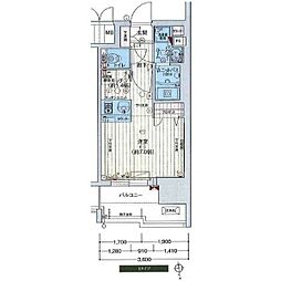 プレサンス鶴舞公園ウィズ 12階1Kの間取り