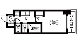 エステムコート名古屋金山ミッドクロス 1Kの間取図画像