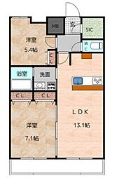Ceres Daimon 2LDKの間取図画像