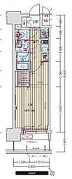 プレサンスジェネ鶴舞 1Kの間取図画像