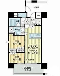 デュオヒルズ千種 2LDKの間取図画像