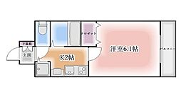 プレサンス覚王山D-Style2 1Kの間取図画像