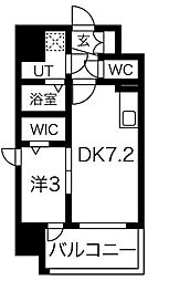 エスリード泉外堀通 1DKの間取図画像