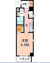 アーバンライフ名駅ウエスト ワンルームの間取図画像