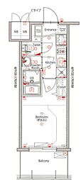 MAXIV新栄 1Kの間取図画像