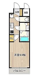 インプルーブ鶴舞 1Kの間取図画像