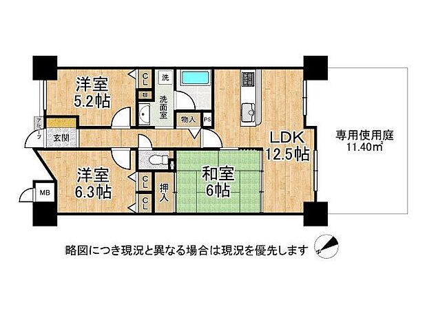 充実の設備内！収納も豊富な3LDKの間取りです