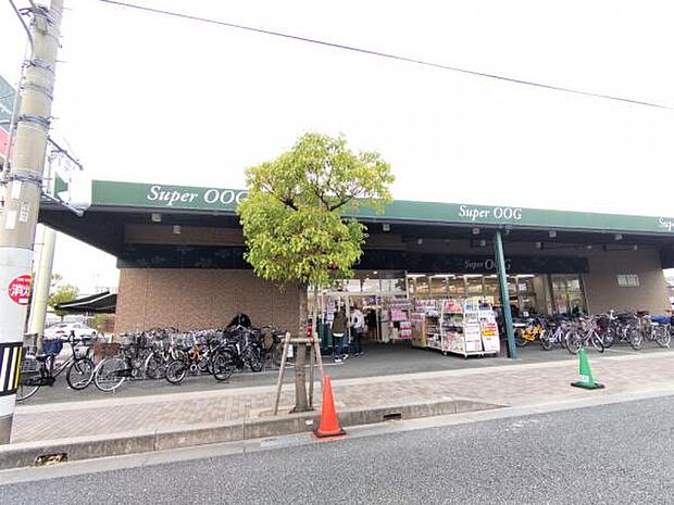 【スーパー】スーパーオオジ伊丹店様まで約800ｍ（徒歩約10分）です。近くにスーパーがあると何かと便利ですね。買い忘れがあってもこの距離ならすぐ買いに出る事ができますね。