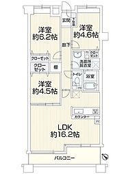 宝塚南雲雀丘ガーデンハウス 3LDKの間取図画像