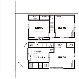 民泊不可東向島貸家 3DKの間取り