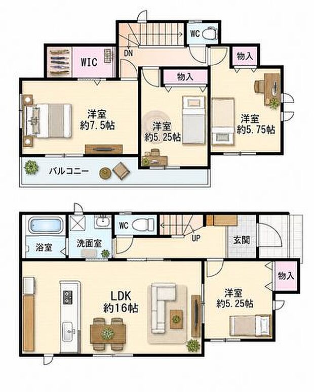 間取図(現況優先・家具配置イメージ)