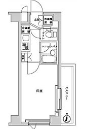 ルーブル住吉 6階1Kの間取り