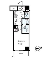 リコットハウス中野新橋 2階1Kの間取り