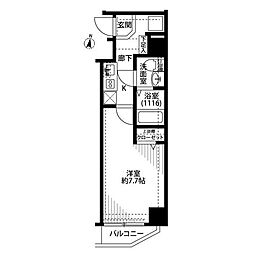 プレール・ドゥーク住吉II 1階1Kの間取り