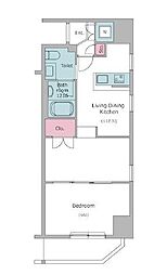 レジディア上野御徒町 4階1LDKの間取り