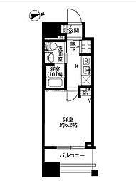プレール・ドゥーク東京ＥＡＳＴ　IV　ＲｉｖｅｒＳｉｄｅ 4階1Kの間取り