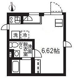 クラス木場公園 3階ワンルームの間取り