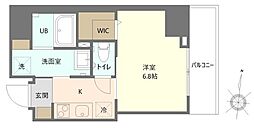 オークレジデンス亀沢 5階1Kの間取り