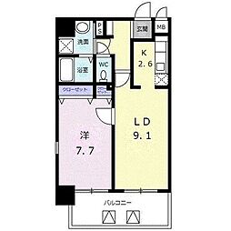 フェスタ元浅草 3階1LDKの間取り