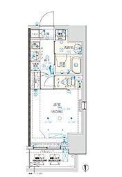 クレイシア門前仲町 14階1Kの間取り
