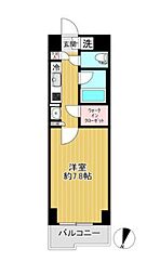 ルーブル亀戸天神前 7階1Kの間取り