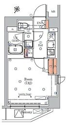エストゥルースプラス押上 5階1Kの間取り