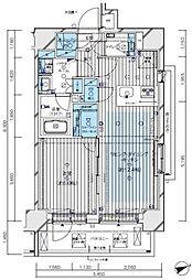 メインステージ北千住VI 5階1LDKの間取り