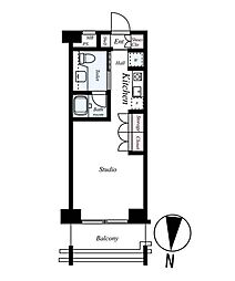 Verona亀戸LLH 2階ワンルームの間取り