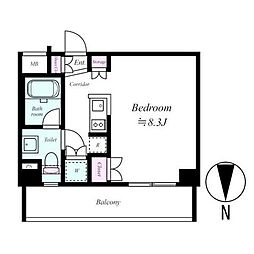 LUXURYアパートメント王子神谷 ワンルームの間取図画像
