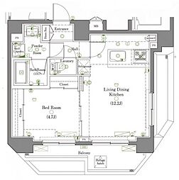 dips墨田EAST 1LDKの間取図画像