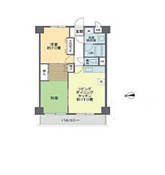 ヒルイーストS.S. 2LDKの間取図画像