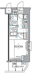 ARTESSIMOMONDO 1Kの間取図画像
