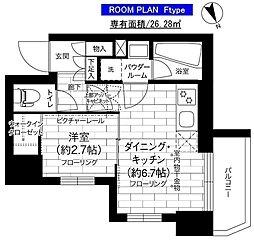 ステージグランデ亀有アジールコート 1DKの間取図画像