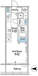 グランドゥール代々木大山 ワンルームの間取図画像