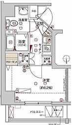ハーモニーレジデンス木場ステーションフロント 1Kの間取図画像