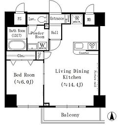 YUNOARTKAMEIDO 1LDKの間取図画像