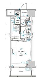 グランシアタワー亀戸 1Kの間取図画像
