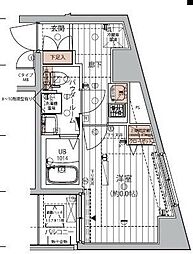 MAINSTAGE北千住2 ワンルームの間取図画像