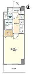 アルファコート立石2 1Kの間取図画像
