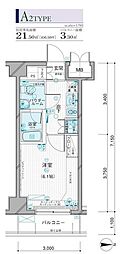 メインステージ錦糸町 1Kの間取図画像