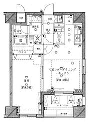 ライジングプレイス浅草参番館 1LDKの間取図画像