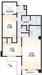 ラスターハウス 2LDKの間取図画像