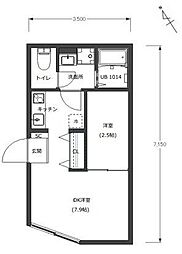 D-STYLEお花茶屋 1DKの間取図画像