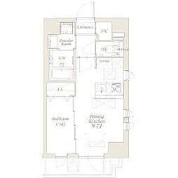 グランカーサ錦糸町 1LDKの間取図画像