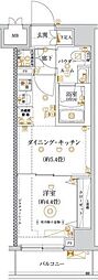 ガリシア亀戸水神 1DKの間取図画像